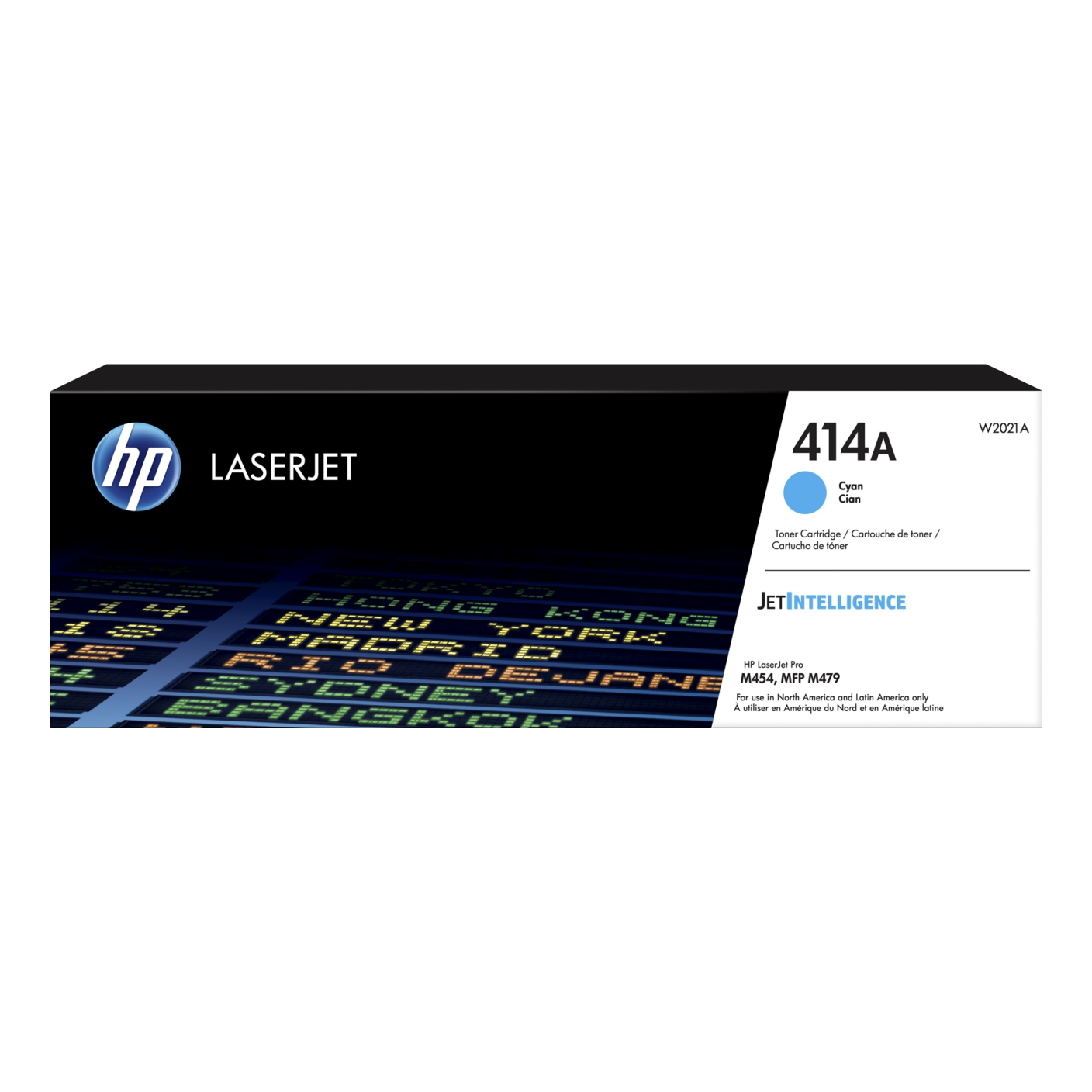 Tóner HP Original 414A Cian – Para LaserJet Pro M454dn, Color LaserJet Pro MFP M479fdw, LaserJet Pro M454dw (W2021A)