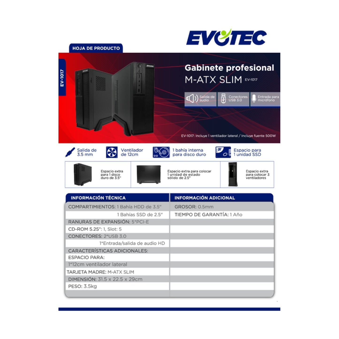 Gabinete EVOTEC EV-1017