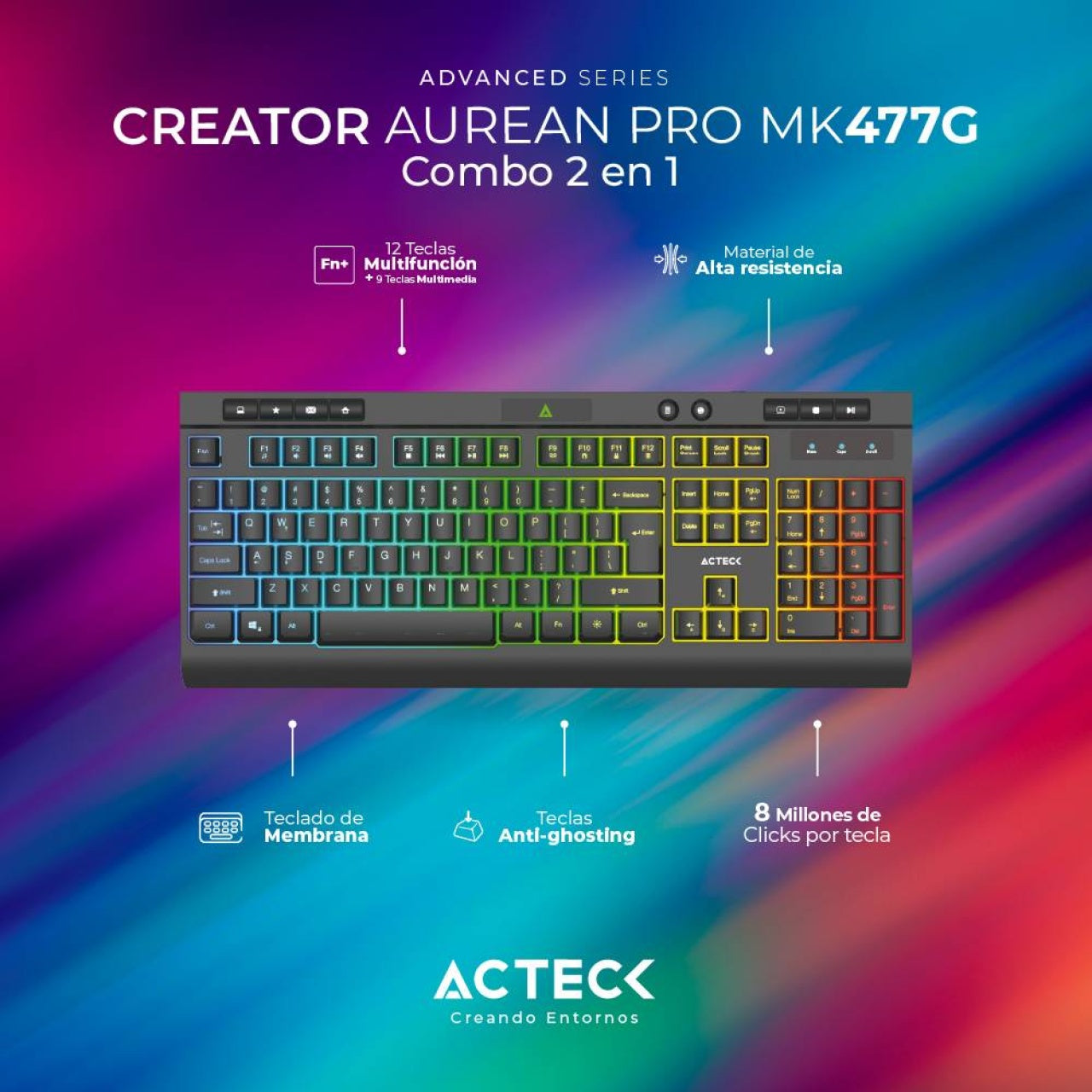 Kit de teclado y mouse ACTECK MK477G