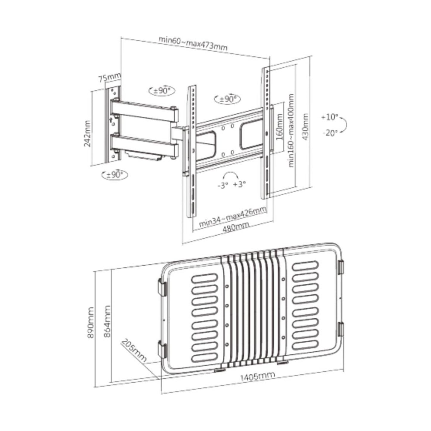 Soporte OVALTECH OVTVE-3255