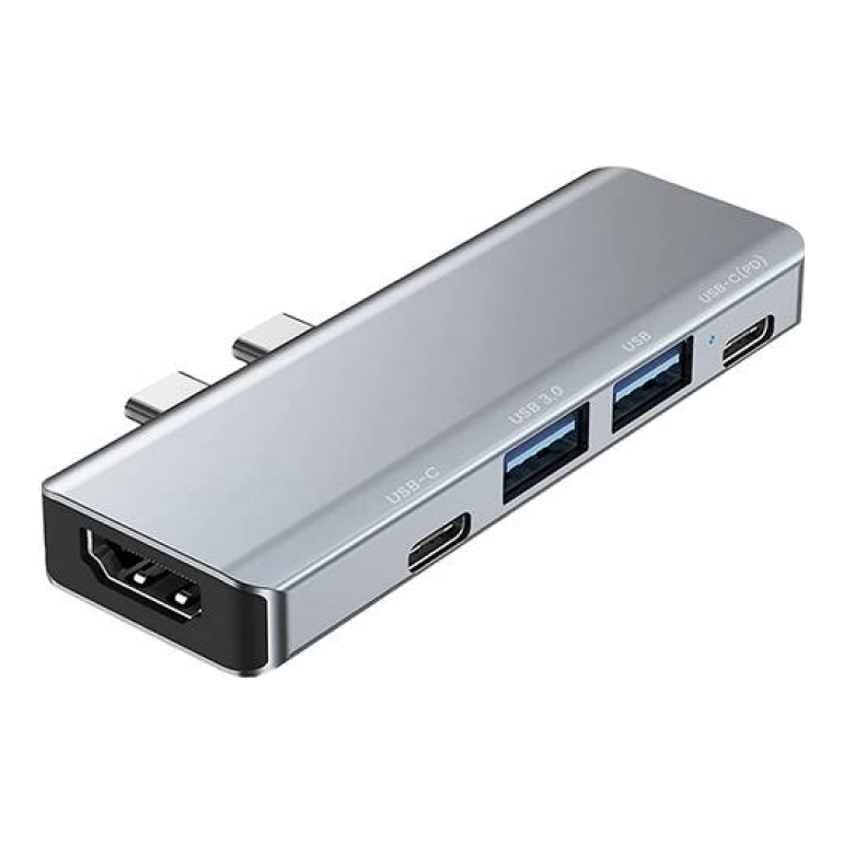 Docking Station URBAN BALANCE UB52 5 en 1 Ubp Hub Adaptador con 5 Entradas USB-A y Tipo C Carga Máxima PD