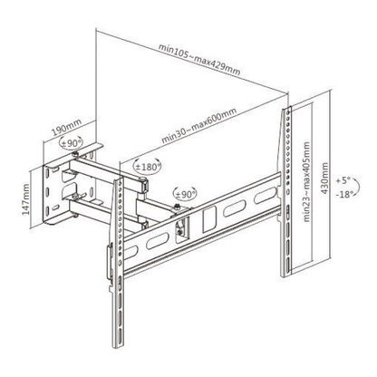Soporte Movil OVALTECH de 32´´ a 70´´ (Resistencia 35kgs)