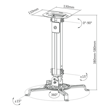 Soporte de Acero para Proyector OVALTECH OVPR-580MM