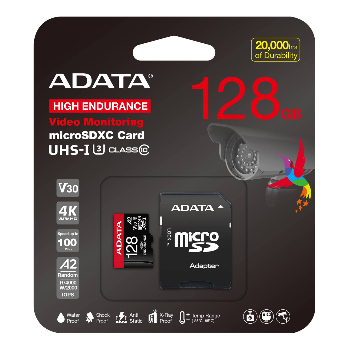 Tarjeta de Memoria microSDXC ADATA High Endurance 128 GB UHS-I U3 (AUSDX128GUI3V30SHA2-RA1)