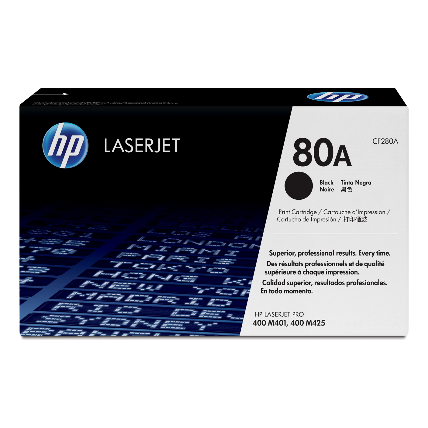 Tóner HP Original 80A Negro – Para LaserJet Pro 400 M401, LaserJet Pro 400 M425, LaserJet Pro 400 M401dn (CF280A)