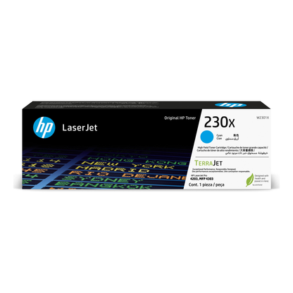 Tóner HP Original 230X Cian – Para LaserJet Pro M404, Color LaserJet Pro M454, LaserJet Pro MFP M479 (W2301X)
