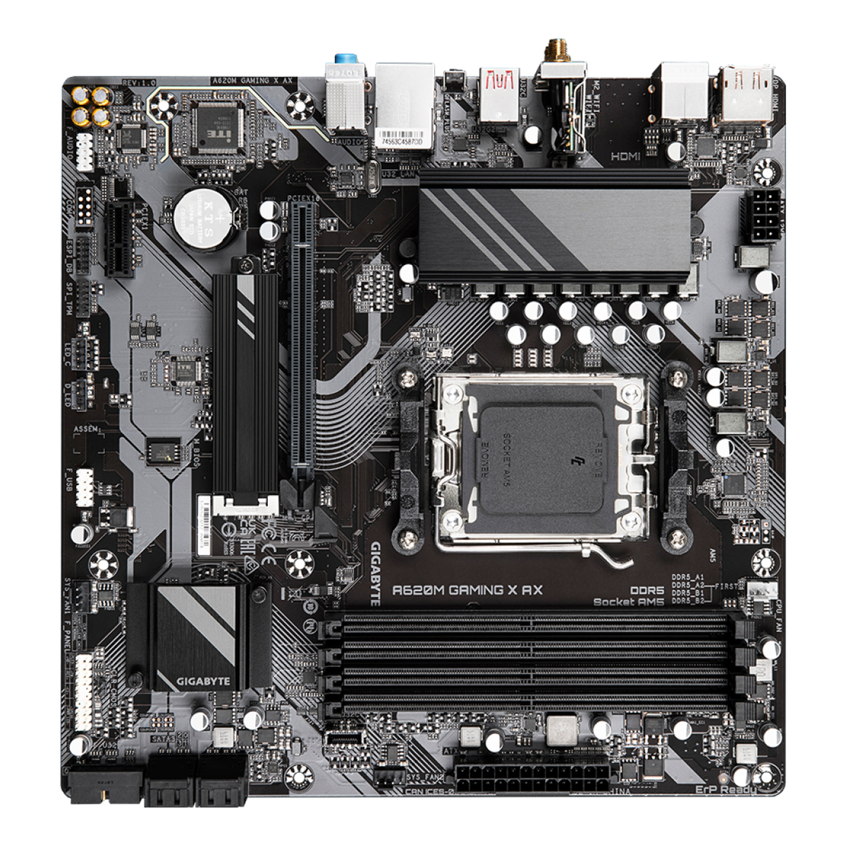 Motherboard Gaming Gigabyte A620M GAMING X AX Socket AM5 Micro-ATX DDR5 Wi-Fi 6E