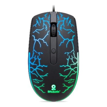 Mouse Gaming BROBOTIX USB Iluminado USB 1600 DPI RGB Negro (263946)