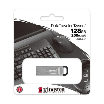 Memoria USB Kingston Technology DataTraveler Kyson 128 GB USB 3.2 Gen 1 Metálica (DTKN/128GB)
