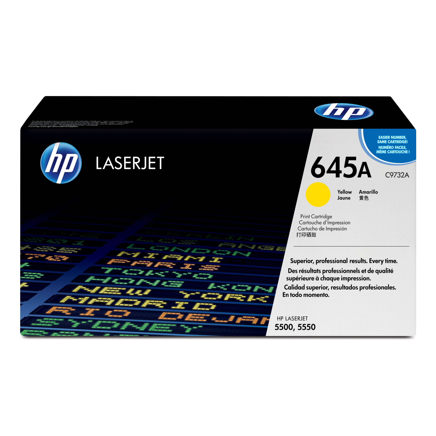 Tóner HP Original 645A Amarillo – Para LaserJet 5500, LaserJet 5550, Color LaserJet 4600 (C9732A)