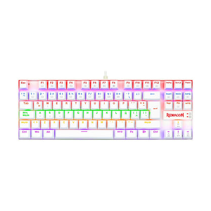 Teclado Mecánico Redragon Kumara White Rainbow