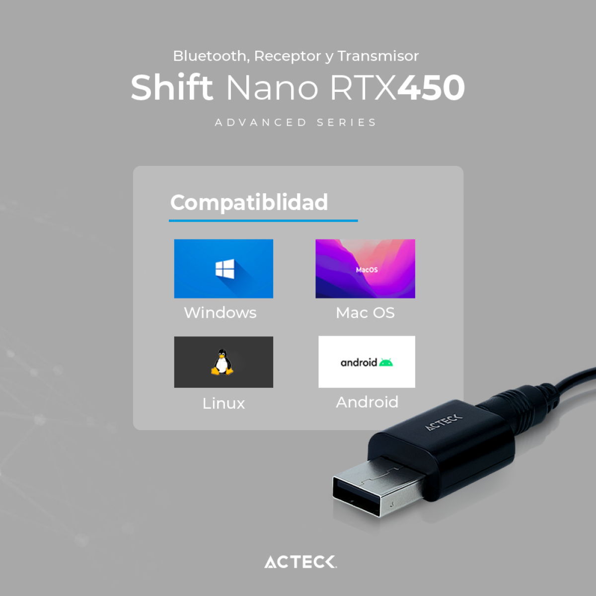 Adaptador USB A / Bluetooth ACTECK RTX450