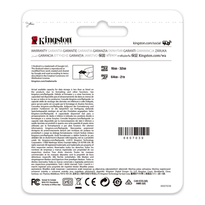 Tarjeta de Memoria microSDXC Kingston Technology Canvas Go! Plus 512 GB UHS-I U3 V30 A2 Clase 10 lectura 170 MB/s escritura 90 MB/s (SDCG3/512 GB)
