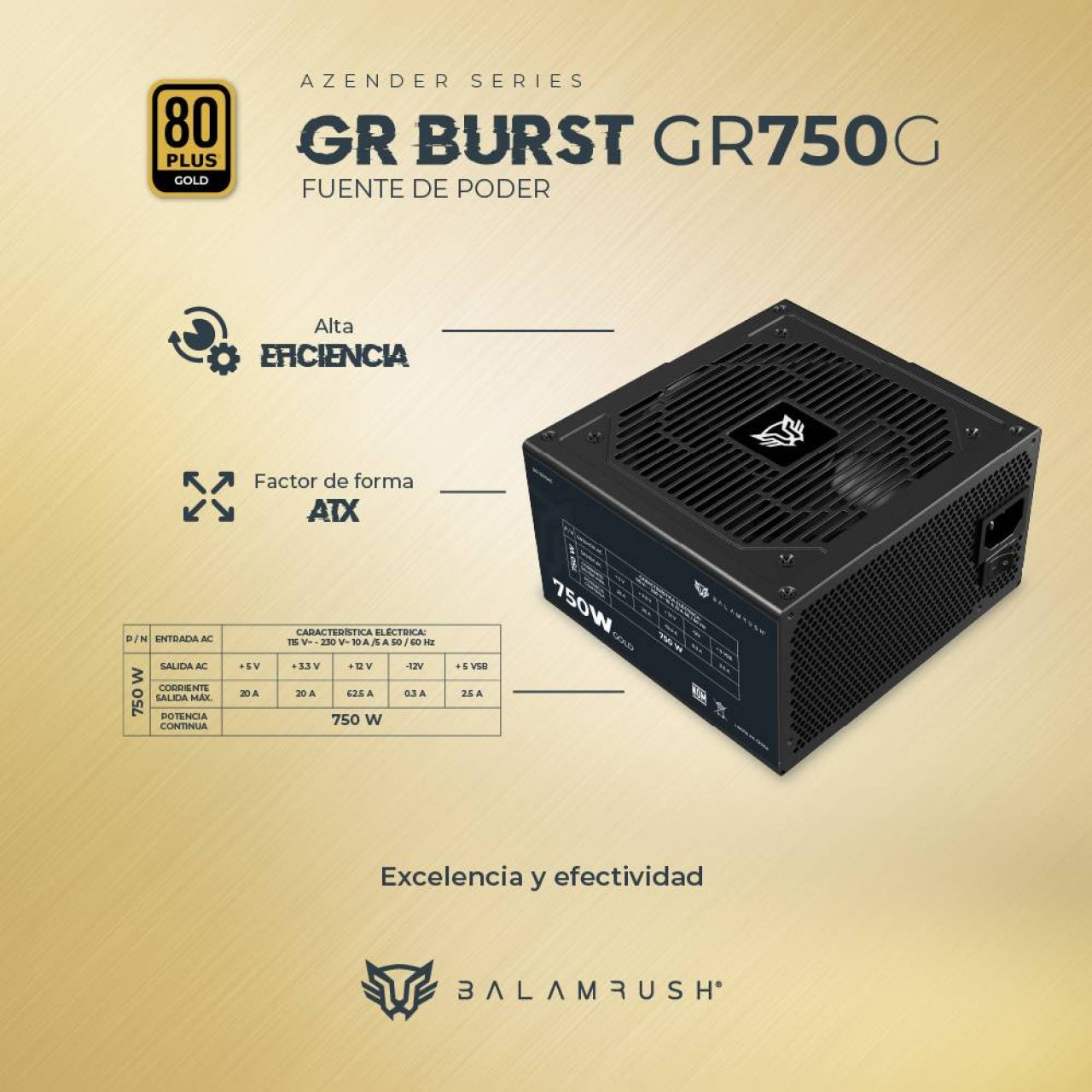 Fuente de poder  Balam Rush GR750G