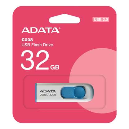 Memoria USB ADATA C008 32 GB USB 2.0 Blanco (AC008-32G-RWE)