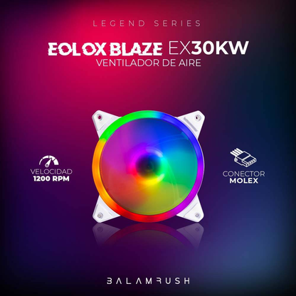 Kit de 3 Ventiladores Balam Rush Eolox Blaze EX30KW de 120 mm, 1200 RPM, 31.3 CFM (BR-938013)