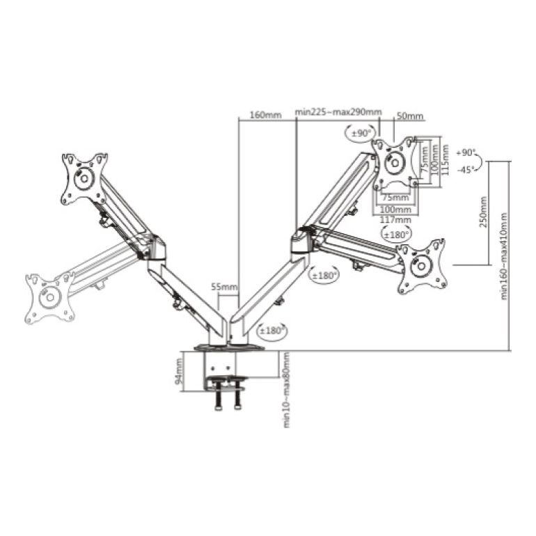 Soporte para Monitor OVALTECH OVM-D1727
