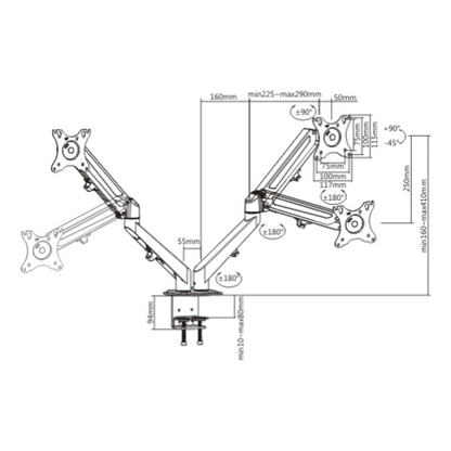 Soporte para Monitor OVALTECH OVM-D1727