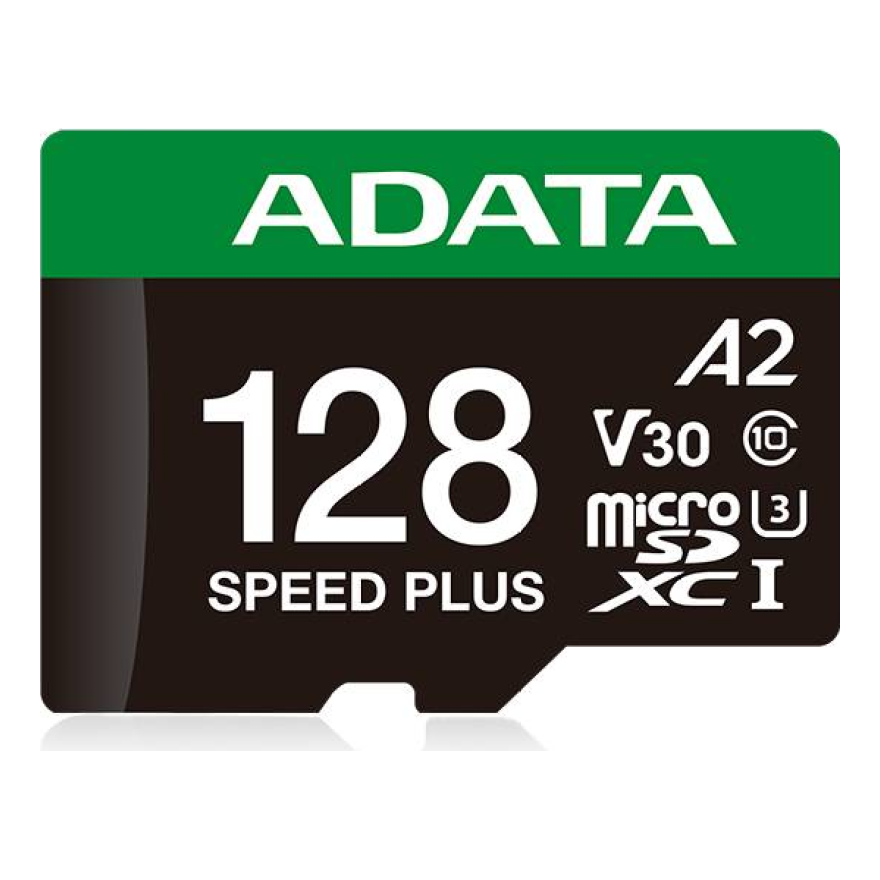 Tarjeta de Memoria microSDXC ADATA Speed Plus 128 GB UHS-I U3 V30 Clase 10 (UD128GUI3V30A2SP-RA1)