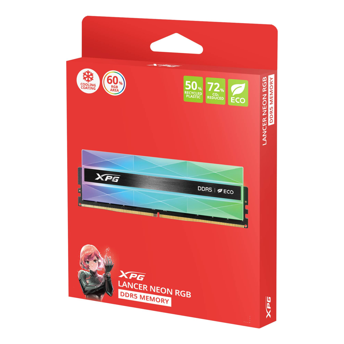 Memoria RAM para PC ADATA 16 GB DDR5 6400 MT/s UDIMM RGB (AX5U6400C3216G-CLANRSG)