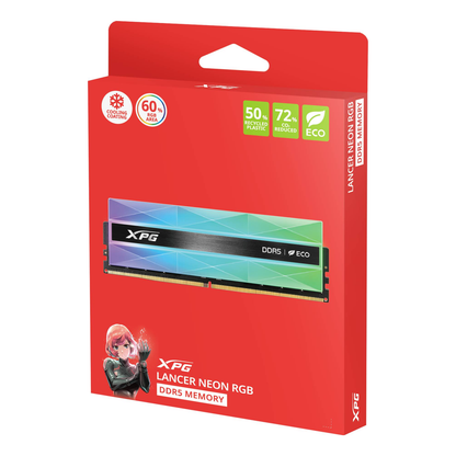 Memoria RAM para PC ADATA 16 GB DDR5 6400 MT/s UDIMM RGB (AX5U6400C3216G-CLANRSG)