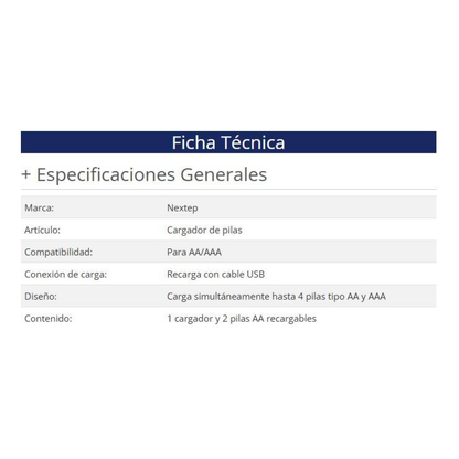 Cargador de pilas Nextep NE-285