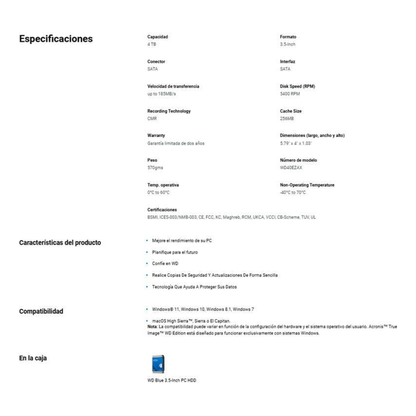 Discos Duros WESTERN DIGITAL WD40EZAX