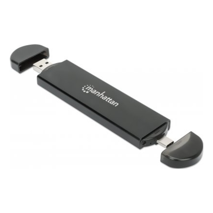 Gabinete para SSD M.2 MANHATTAN 130639 NVMe/SATA a USB-C/USB-A