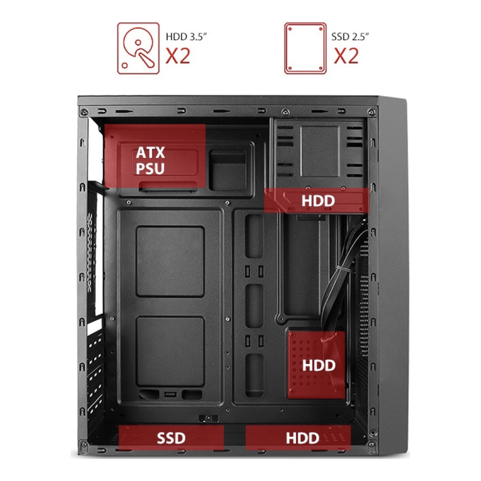Gabinete MICRO ATX Stylos STPGAC4B