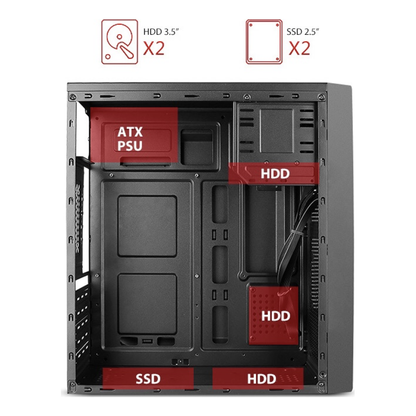 Gabinete MICRO ATX Stylos STPGAC4B