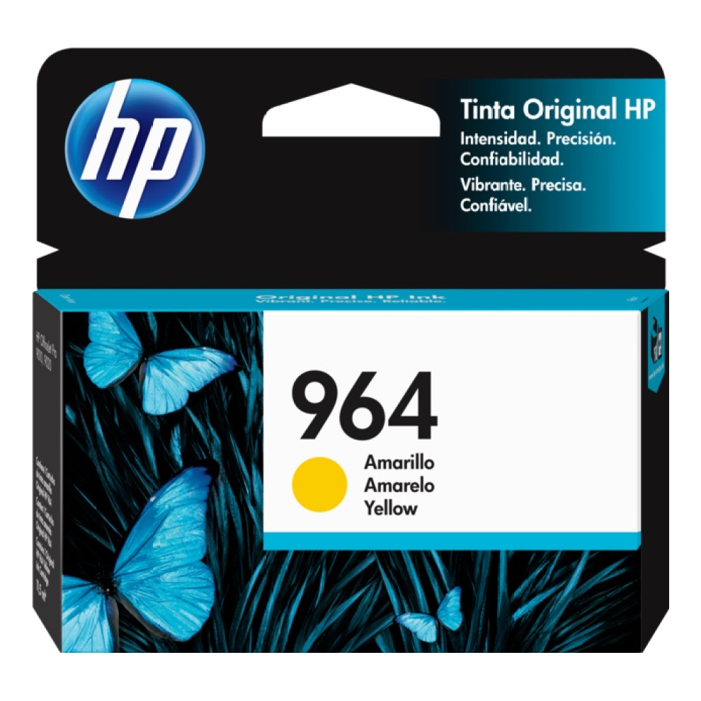 Cartucho de Tinta HP Original 964 Amarillo – Para OfficeJet Pro 9010, OfficeJet Pro 9020, OfficeJet Pro 9015 (3JA52AL)