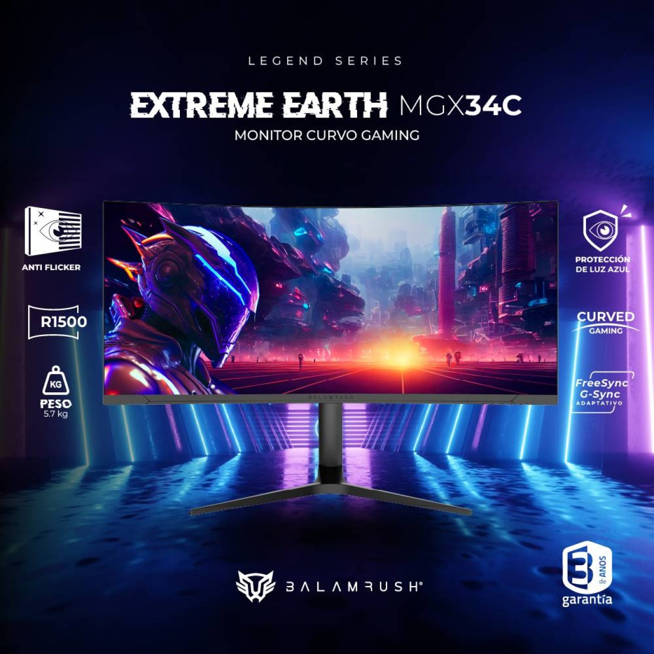 Monitor Gaming Balam Rush MGX34C