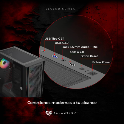 Gabinete Gaming Balam Rush Carbono Twin Mate 7000 (BR-938792)