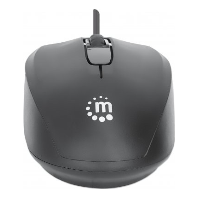 Mouse MANHATTAN 190190 USB óptico 1000 DPI 3 botones ambidiestro Negro