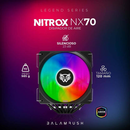Disipador Balam Rush Nitrox NX70, 600-1800 RPM, 73.6 CFM (BR-937382)