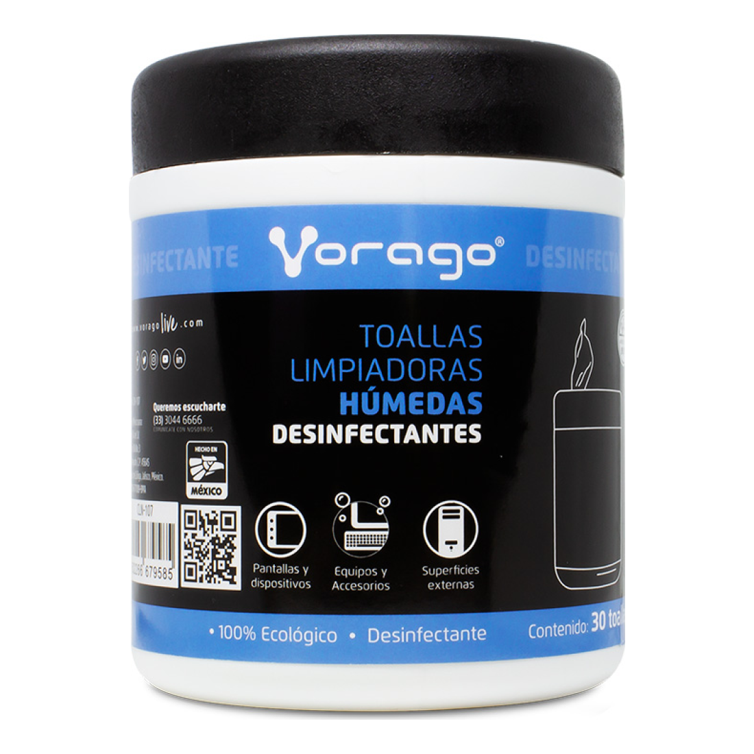 Toallas desinfectantes VORAGO CLN-107
