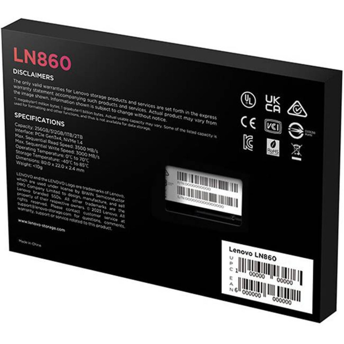 SSD Lenovo LN860 256 GB hasta 3500 MB/s (5SD1N53084)