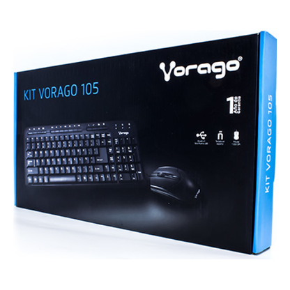 Kit de Teclado y Mouse VORAGO KM-105 1000 DPI