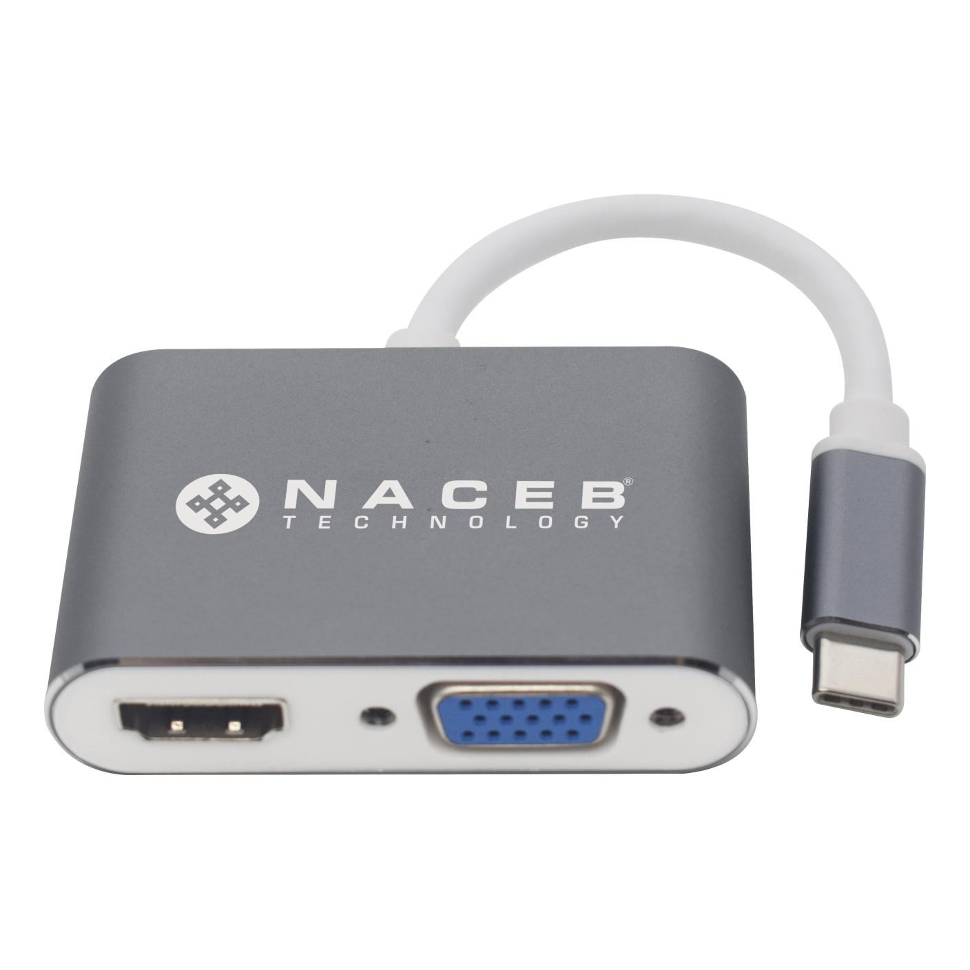 Adaptador Tipo C a HDMI+VGA Naceb Technology NA-0113