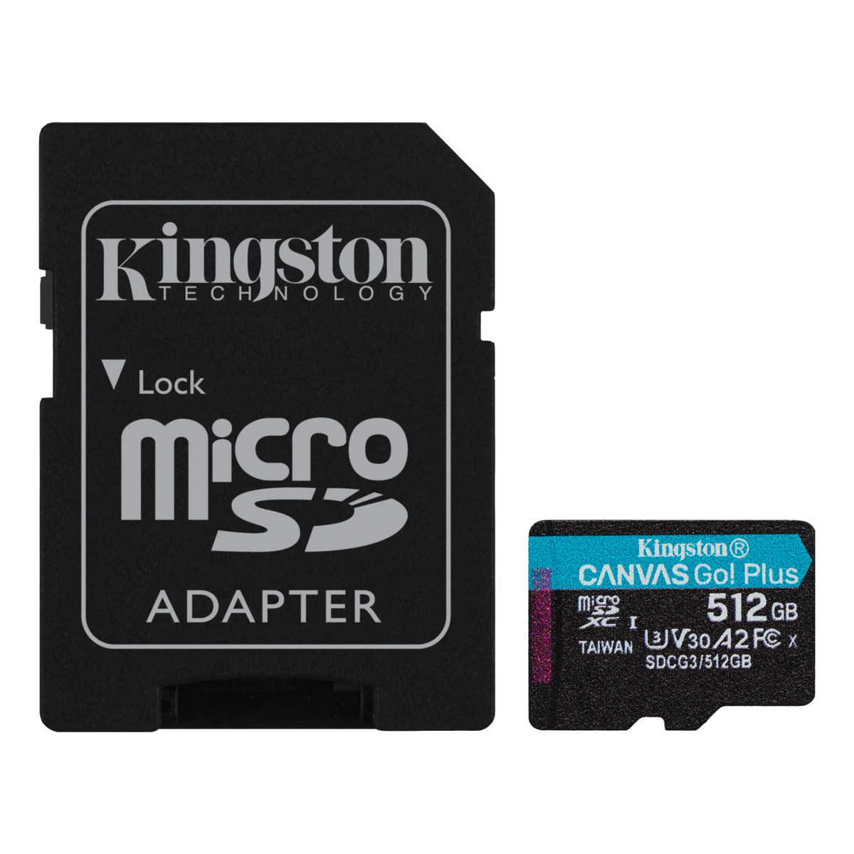 Tarjeta de Memoria microSDXC Kingston Technology Canvas Go! Plus 512 GB UHS-I U3 V30 A2 Clase 10 lectura 170 MB/s escritura 90 MB/s (SDCG3/512 GB)