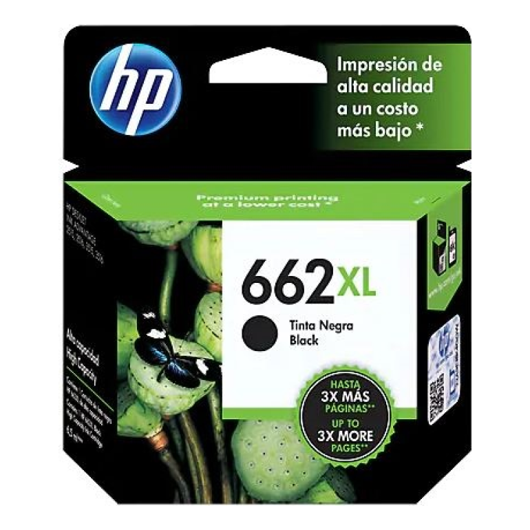 Cartucho de Tinta HP Original 662XL Negro – Para DeskJet 2130, DeskJet 3630, DeskJet 3636 (CZ105AL)