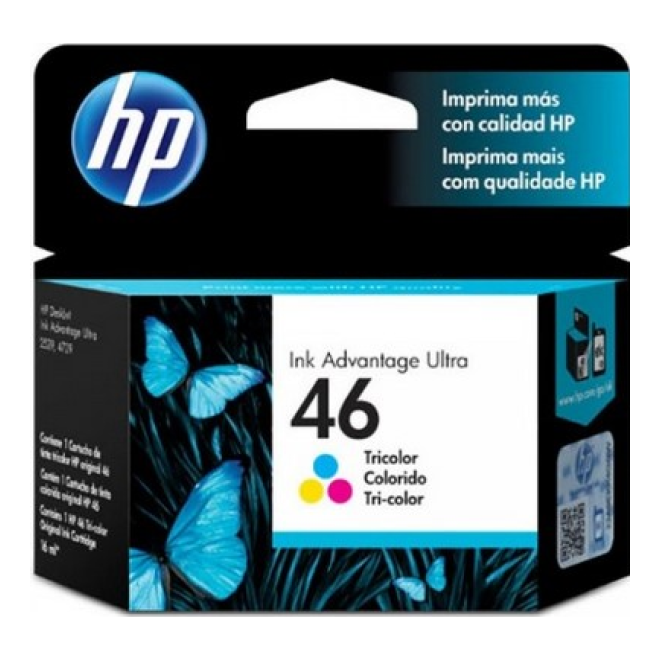 Cartucho de Tinta HP Original 46 Cian – Para DeskJet 2600, Envy 5000, OfficeJet 5200 (Desconocido)