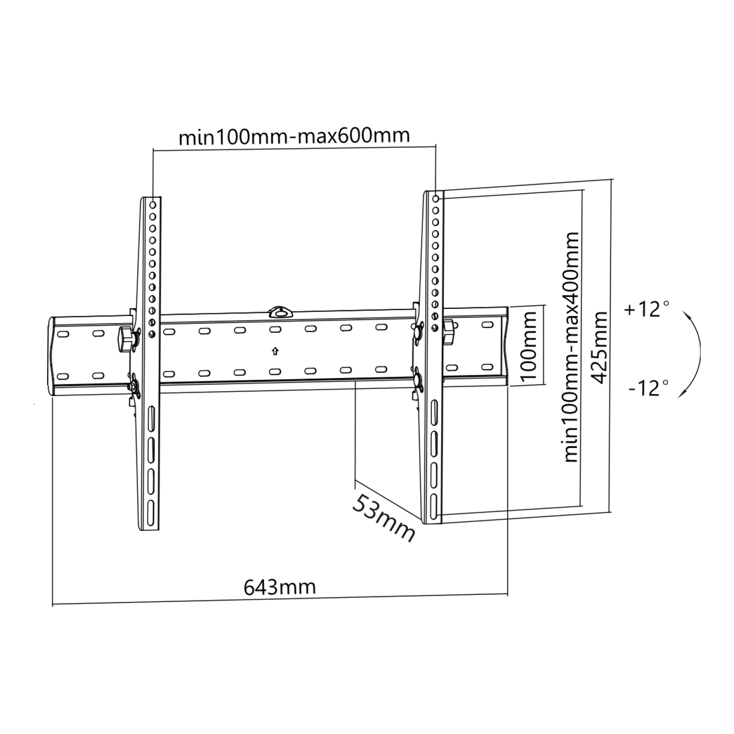 Soporte de Pared FIJO para TV OVALTECH OVTV-F3270P
