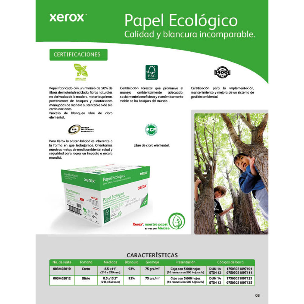 Papel Bond Ecológico Oficio XEROX Ecológico