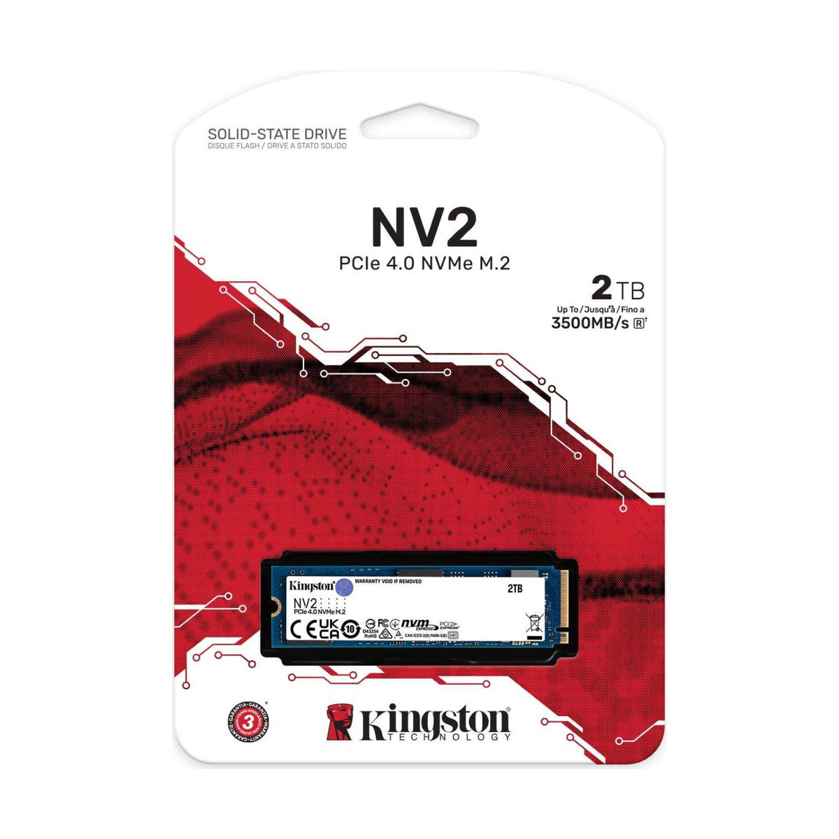 SSD M.2 2280 NVMe Kingston Technology NV2 2 TB PCIe 4.0 x4 3500/2800 MB/s (SNV2S/2000G)