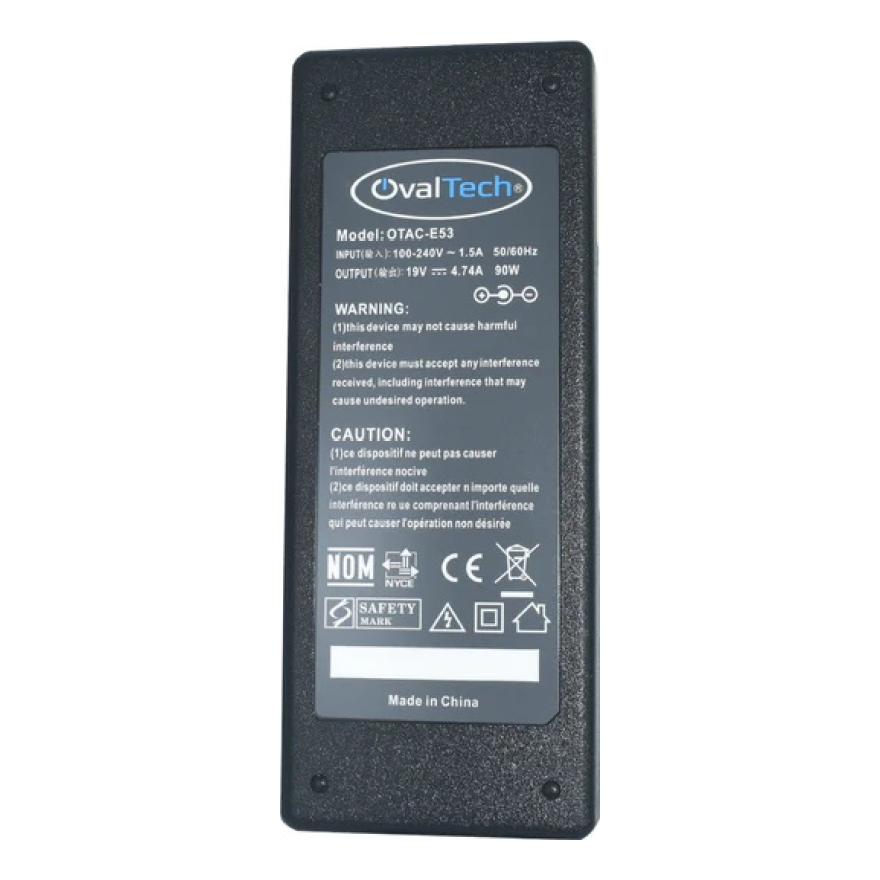Adaptador para Computadora Portatil  OVALTECH 19V/4.74AH puerto USB para CQ42
