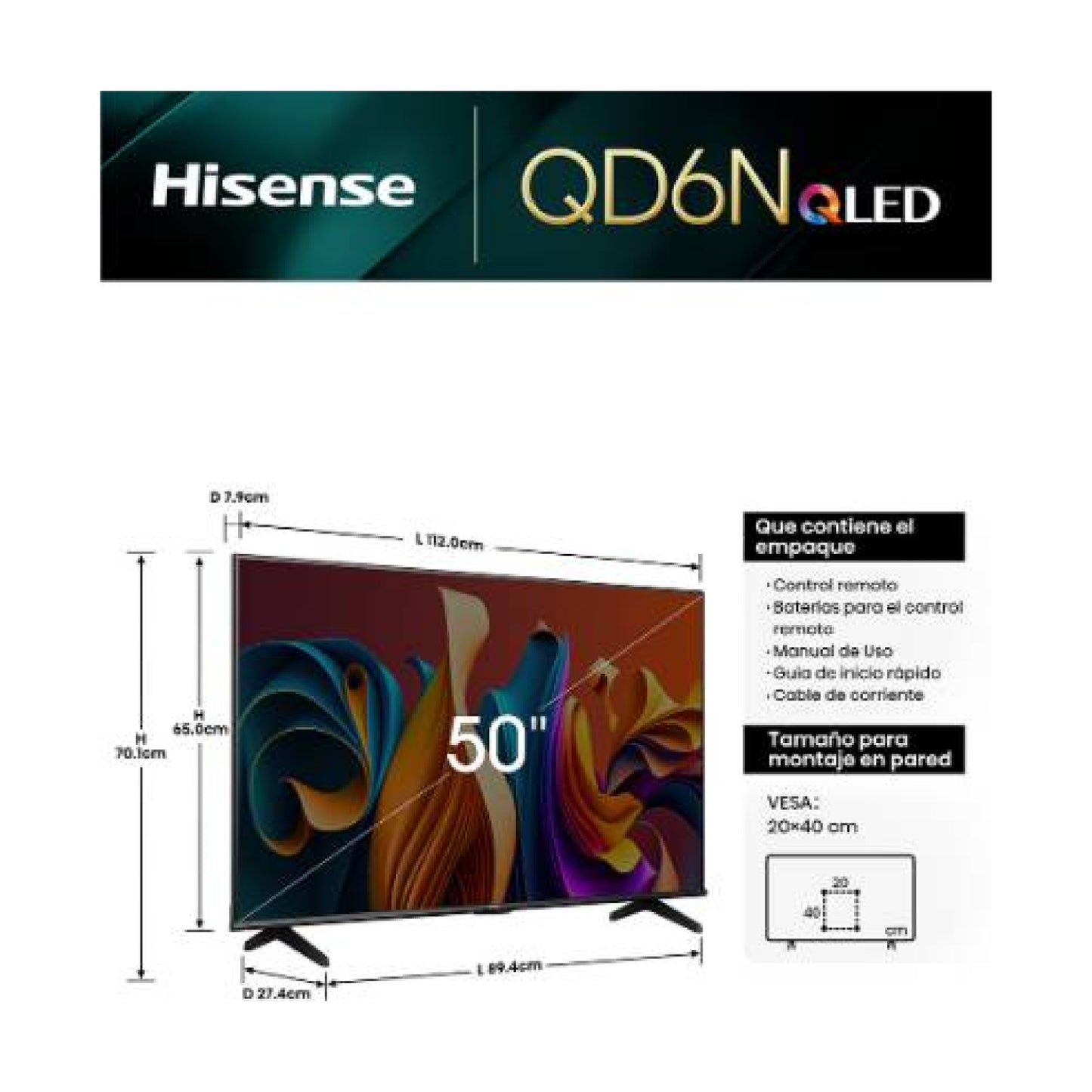 Television Hisense 50QD6N