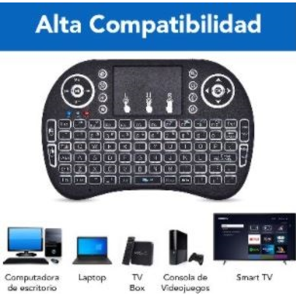 Teclado Mini Inalámbrico, Recargable, Ilumina BROBOTIX 963814