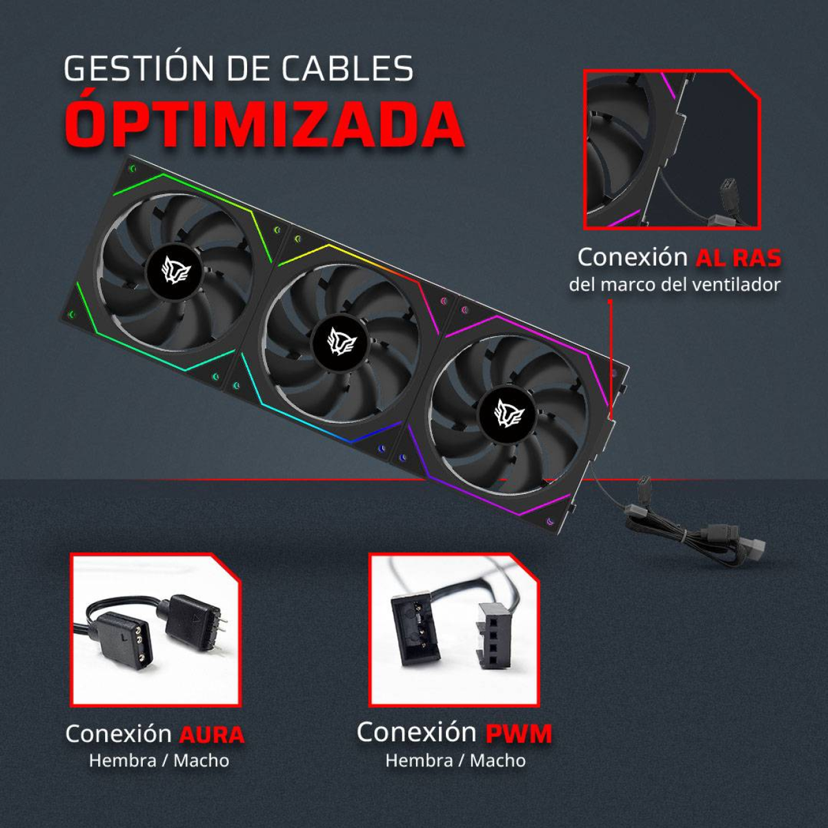 Kit de 3 Ventiladores Balam Rush Eolox Link EXL95 de 120 mm (BR-942089)