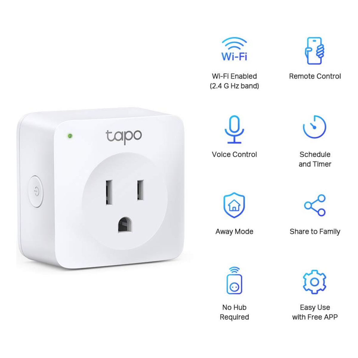 Contacto Inteligente Wi-Fi TP-LINK Kit Mini Enchufe Inteligente Wi-Fi Tapo (P100(1-PACK)) (P100(1-PACK))